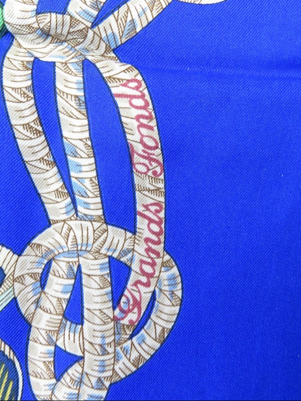 Hermes Blue Multicolor Fish Print Silk Scarf - Picture 8 of 13